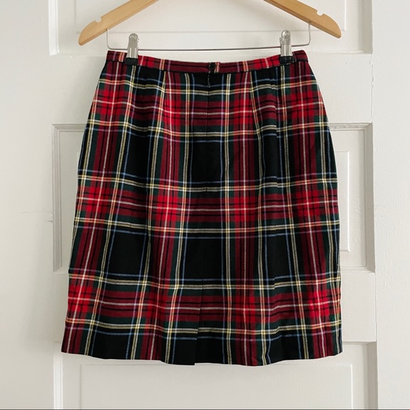 Vintage Ann Taylor Scottish Tartan Plaid Wool Blend Skirt - Picture 2 of 4